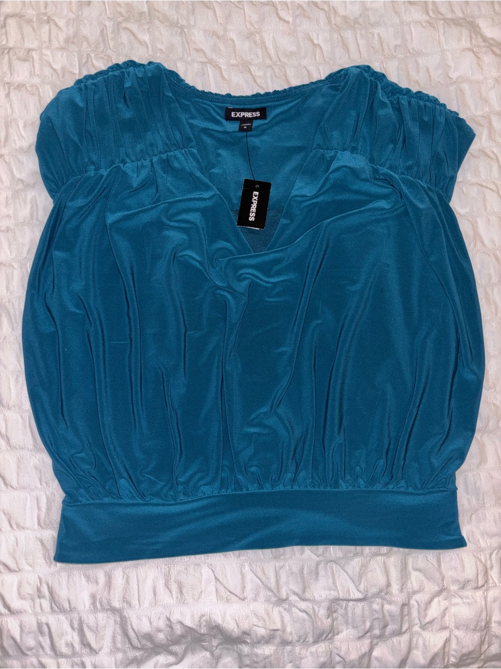 NWT Express Women's Teal Short Sleeve Blouse